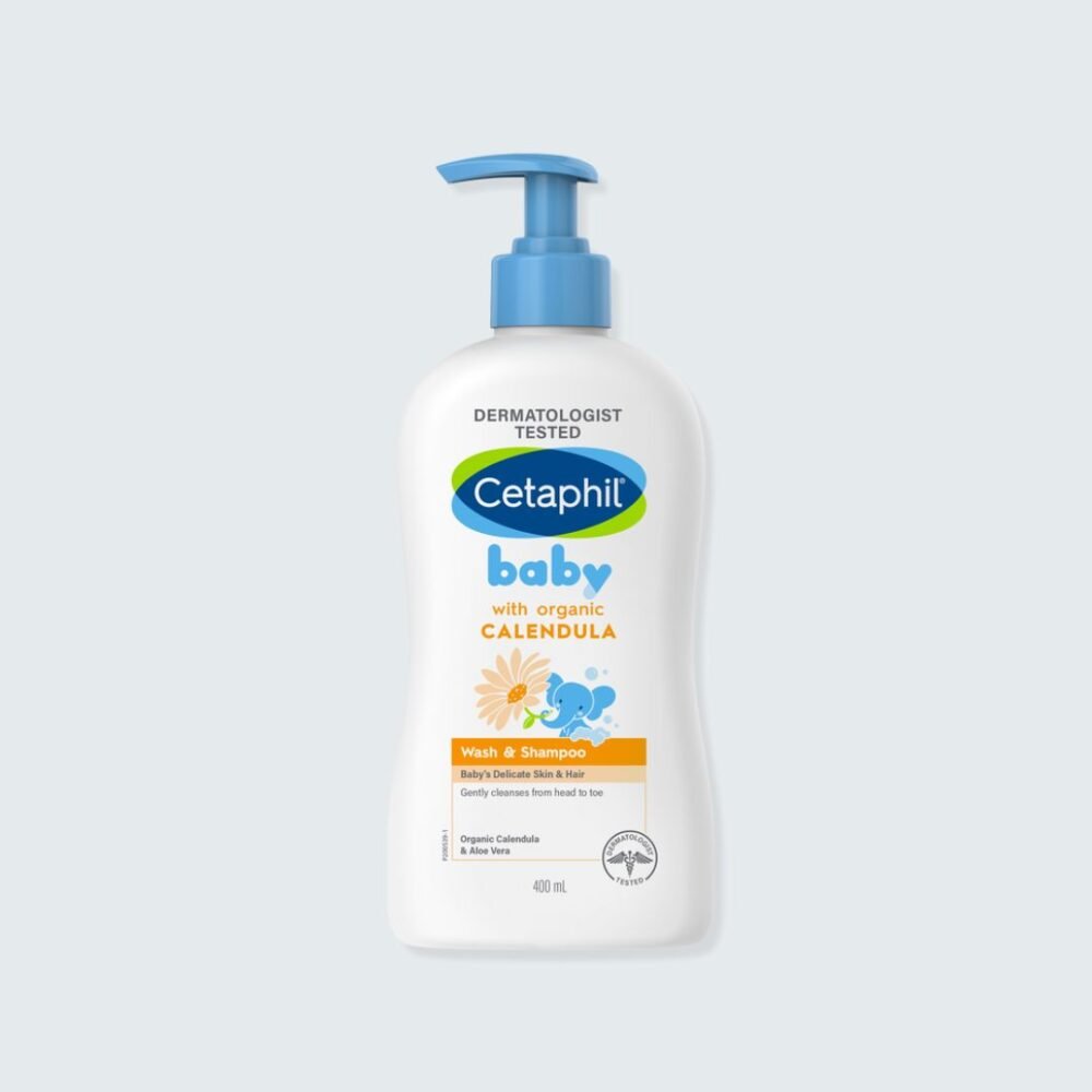 ⁦سيتافيل غسول وشامبو للأطفال بالآذريون – 400 مل|CETAPHIL BABY WASH&SHAMPOO WITH CALENDULA 400ML⁩ - الصورة ⁦1⁩