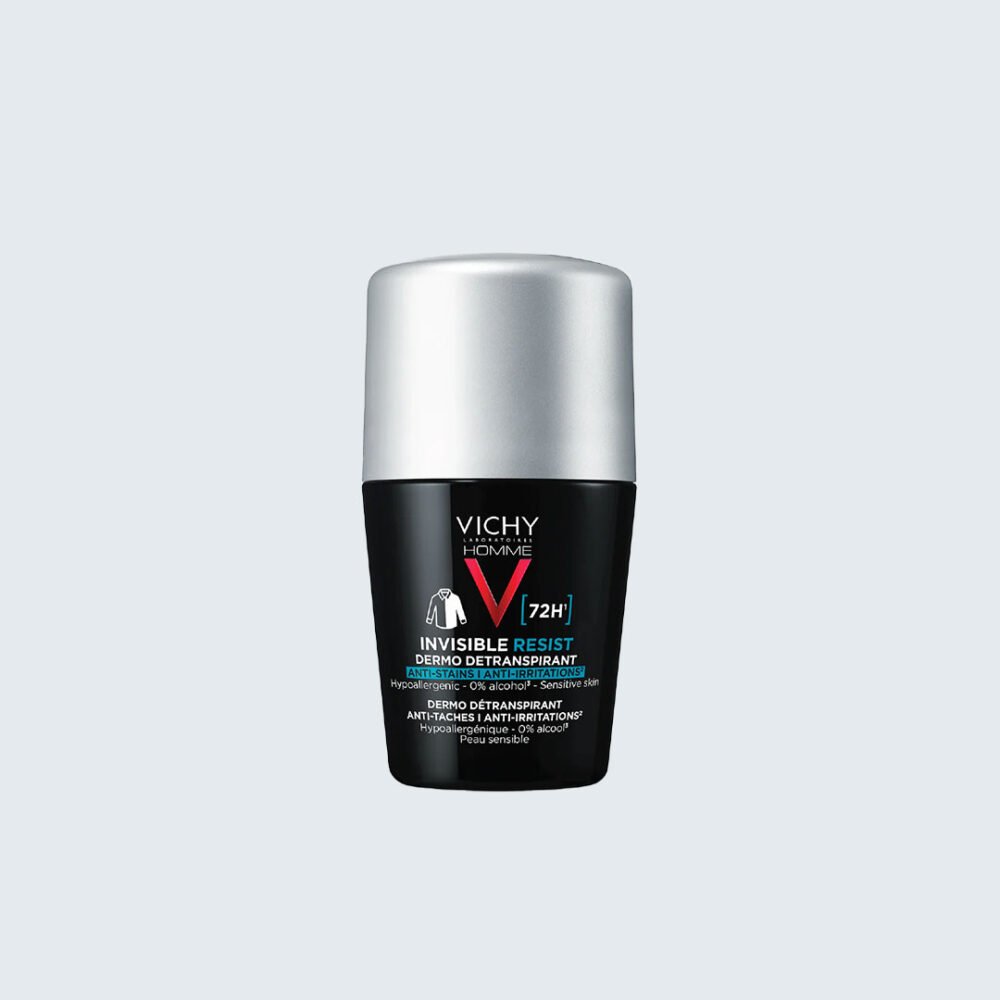 ⁦فيشي مان مزيل عرق رول أون مضاد للتعرق مقاوم 72 ساعة للبشرة الحساسة – 50مل/Vichy Man Invisible Resist 72H Anti-Perspirant Roll-On Deodorant Sensitive Skin – 50ml⁩ - الصورة ⁦1⁩